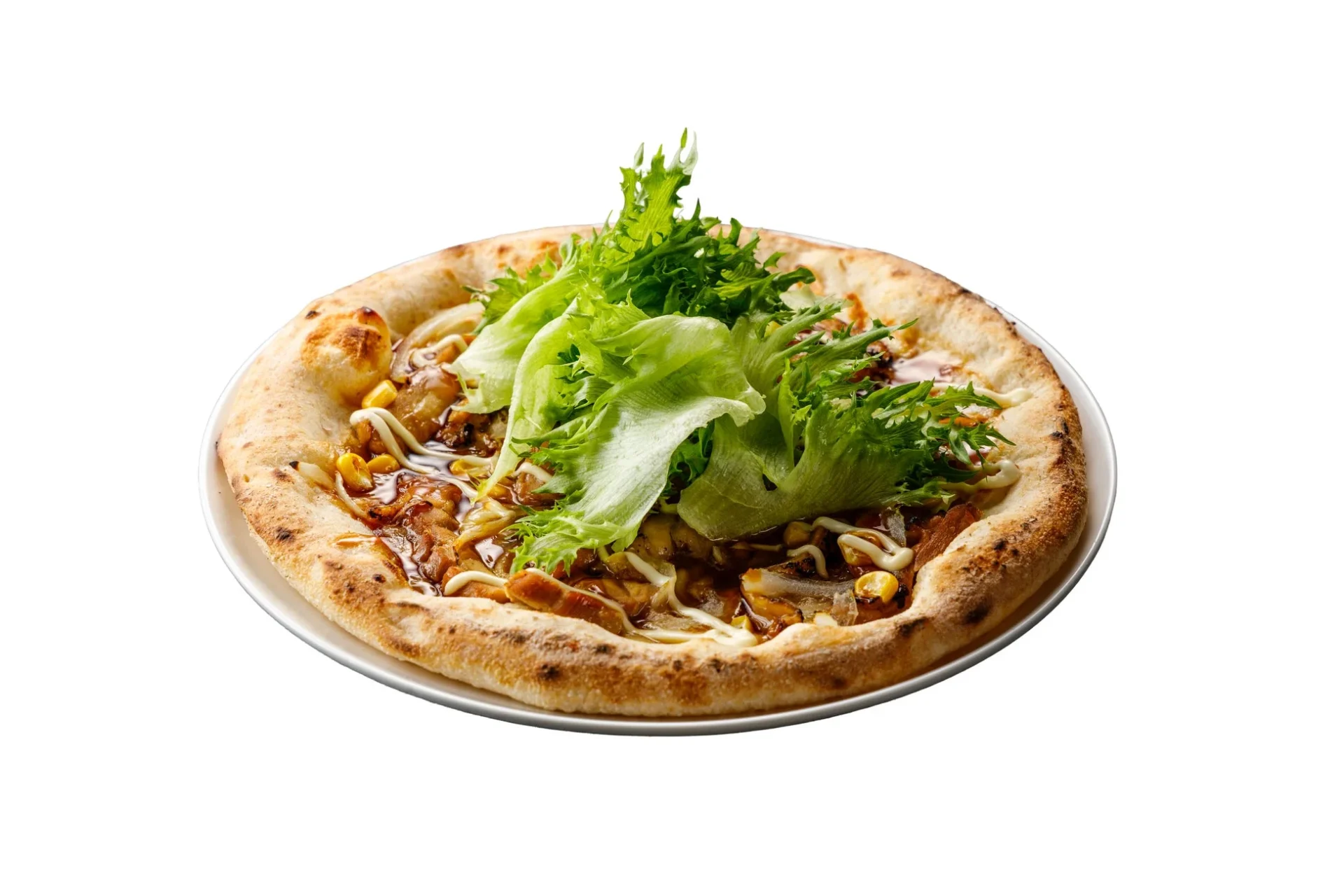 レタスをトッピングしたモスバーガー監修テリヤキチキンピザ