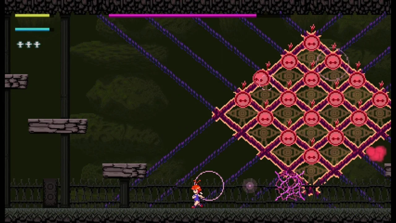 複雑な地形を探索するゲームプレイ画面