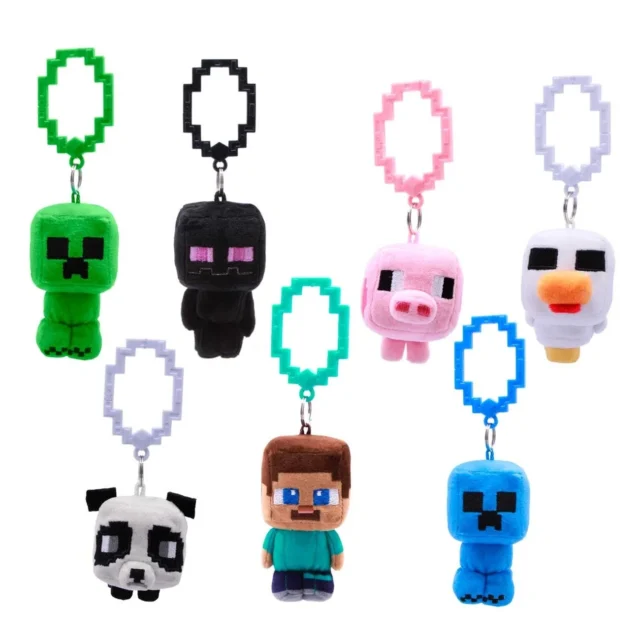 ラッキーボックスに封入されるマインクラフトぬいぐるみキーホルダー