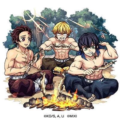 柱稽古中 竈門炭治郎＆我妻善逸＆嘴平伊之助の進化イラスト