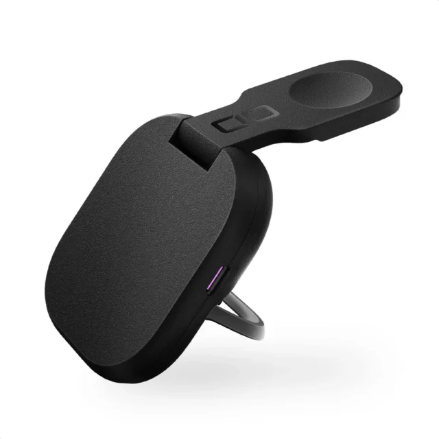 NovaWave 3Way +のブラックモデル、折りたたみ式ワイヤレス充電スタンド
