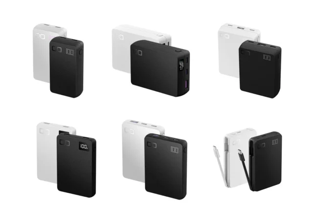 CIOのSMARTCOBYシリーズモバイルバッテリーの複数製品と色違い