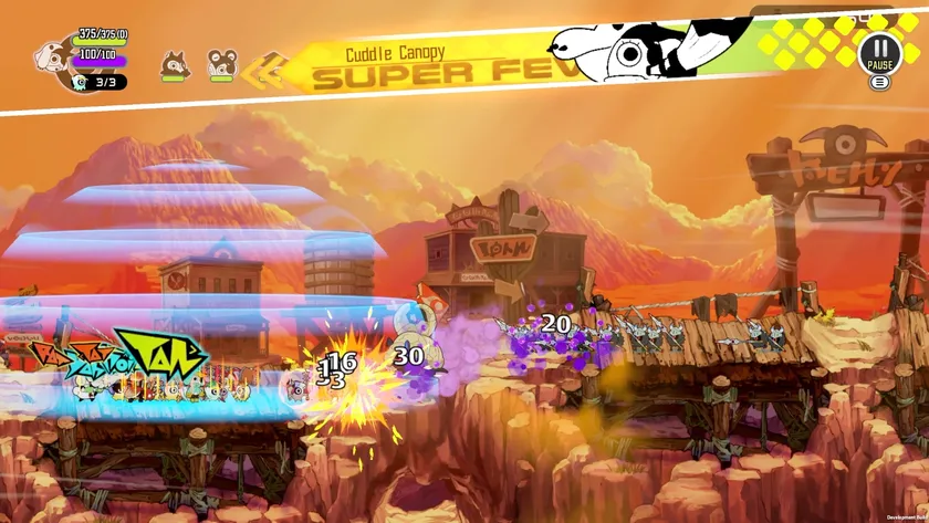 『ラタタン』キャラクターのカモネーロが活躍するゲーム画面