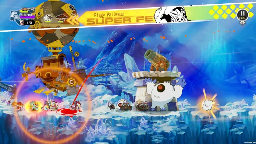 『ラタタン』キャラクターのブットンダが活躍するゲーム画面