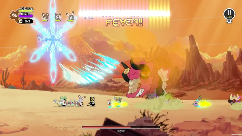 『ラタタン』キャラクターのミミズキュンが活躍するゲーム画面