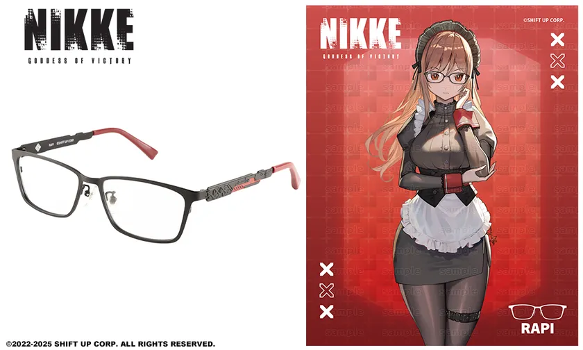ラピモデルのコラボ眼鏡とキャラクターイラスト