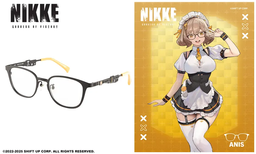 アニスモデルのコラボ眼鏡とキャラクターイラスト