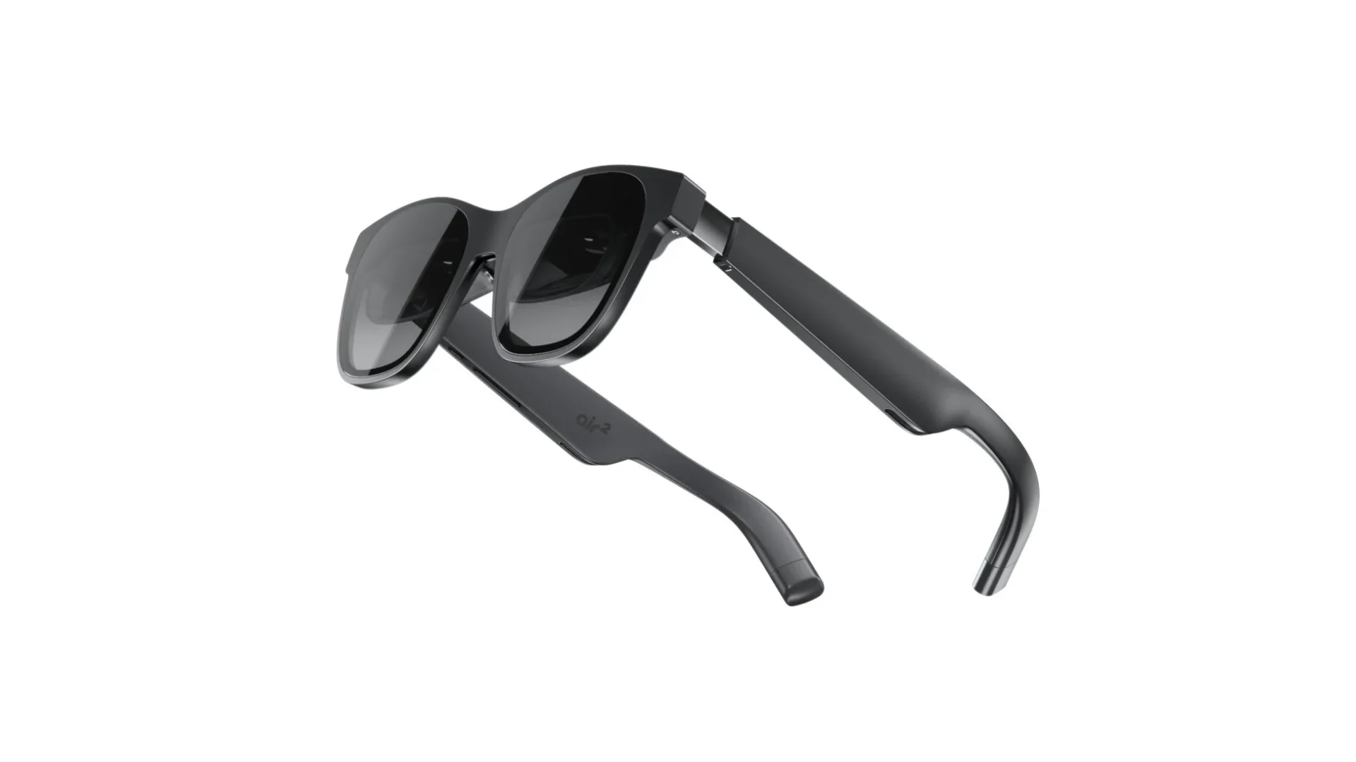 XREAL Air 2 ARグラスの製品単体写真。本体側面にはAir 2のロゴが見える。