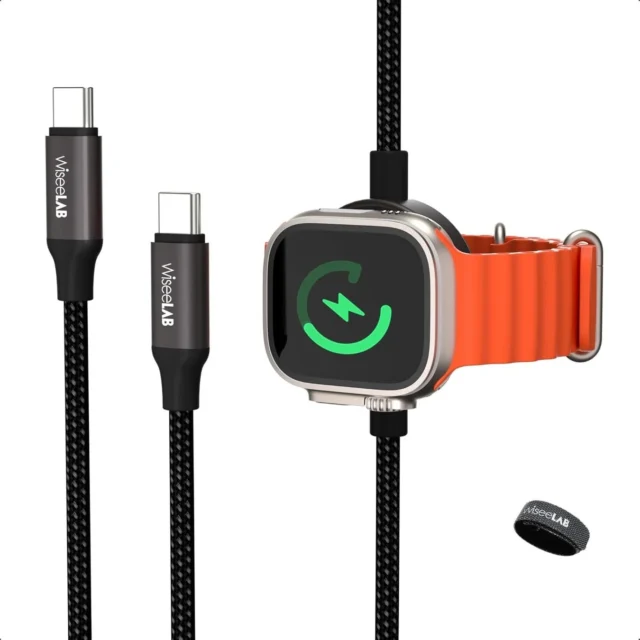 2in1 Apple Watch充電器一体型 USB-C to USB-C 60W ケーブル