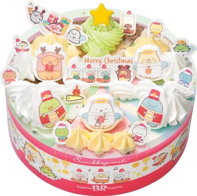 すみっコぐらしクリスマスパレット6のデコレーションされたケーキアップ