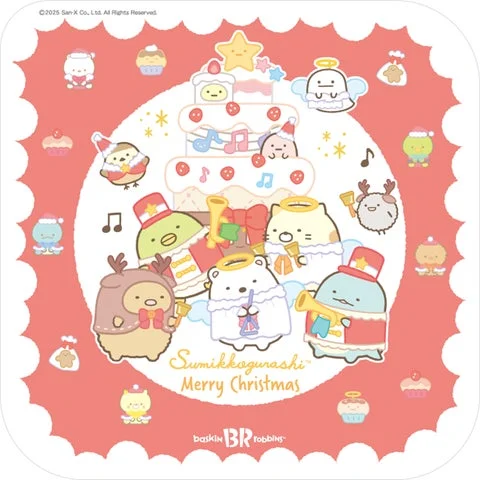 すみっコぐらしクリスマスパレット6のケーキ台紙デザイン