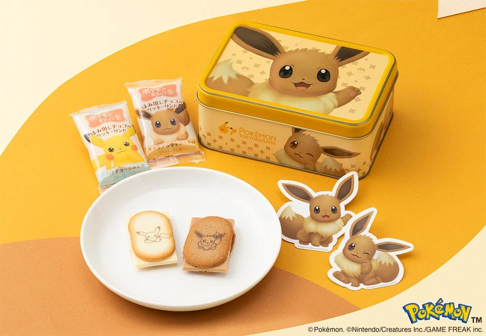 イーブイデザインのスペシャル缶とクッキー、ステッカー