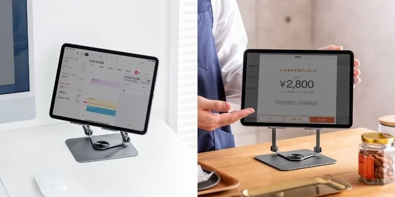 自由な角度で快適操作！　アルミ製・折りたたみ式タブレットスタンド『200-STN092GY』が10月28日に発売