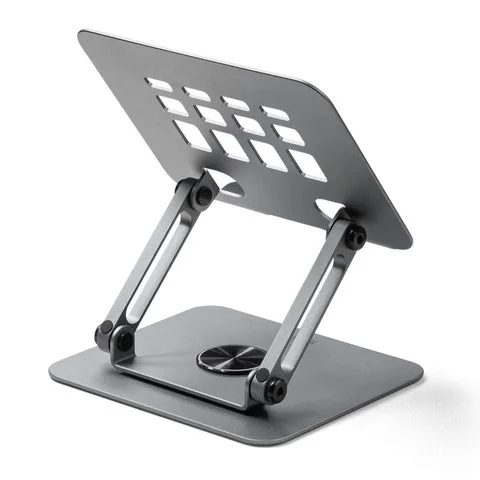 アルミ製タブレットスタンドの斜め後ろからの製品写真