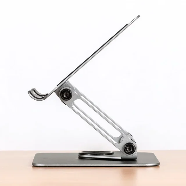 展開した状態のタブレットスタンドの側面図