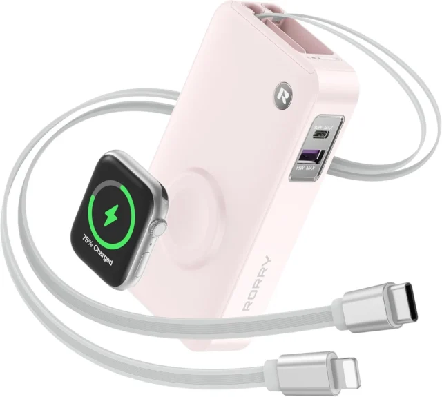 RORRY H1 巻き取り式ケーブル内蔵モバイルバッテリーの全体像