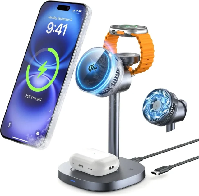 RORRY A8 Qi2冷却ファン付き3in1ワイヤレス充電スタンド