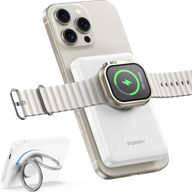 RORRY P1 薄型モバイルバッテリーをiPhoneに装着した使用イメージ