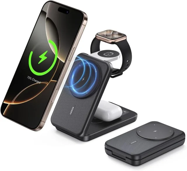 RORRY M3 ワイヤレス充電器とモバイルバッテリー両立の4in1magsafe充電器