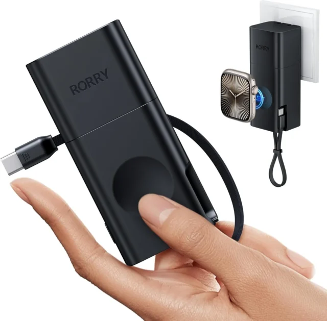 RORRY CB02-C ACアダプター取り外し可能USB-Cケーブル内蔵モバイルバッテリー