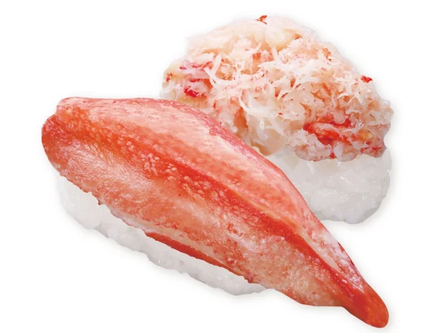 くら寿司「極上かにフェア」の本ズワイガニ二種盛り(開きとかに身)