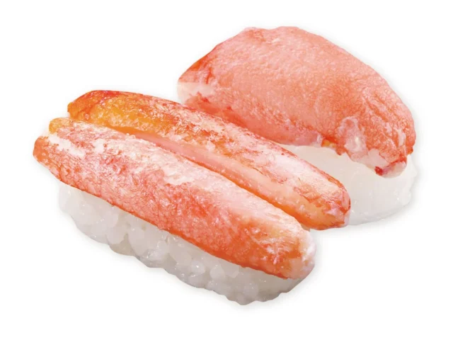 くら寿司「極上かにフェア」の丸ズワイガニ二種盛り(棒肉と爪下)