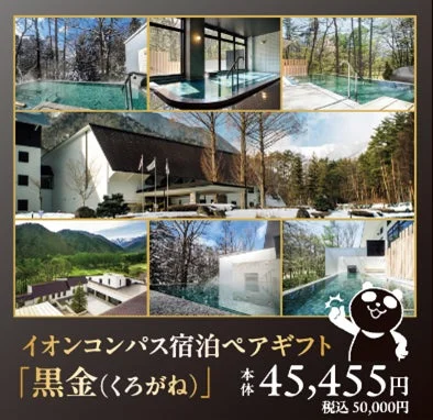 イオンブラックフライデーセール10周年記念の宿泊ペアギフト「黒金」