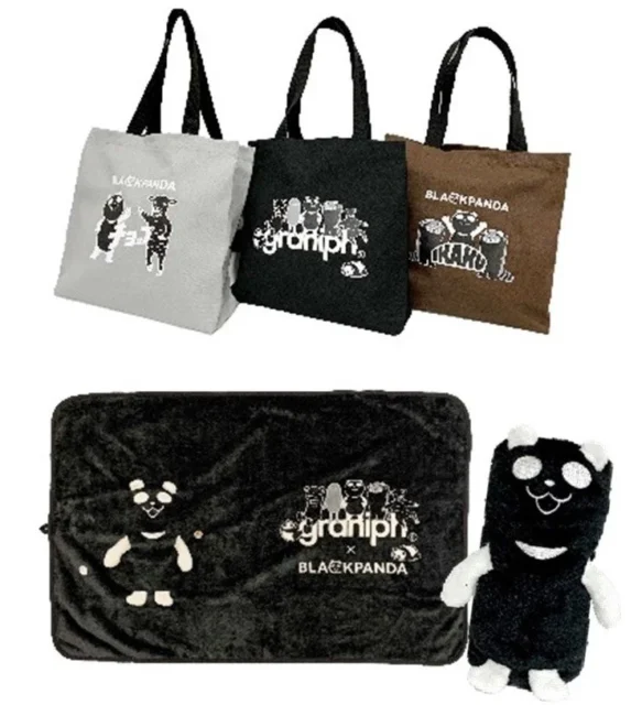 イオンブラックフライデーセールグラニフコラボブラックパンダトートバッグとぬいぐるみブランケット