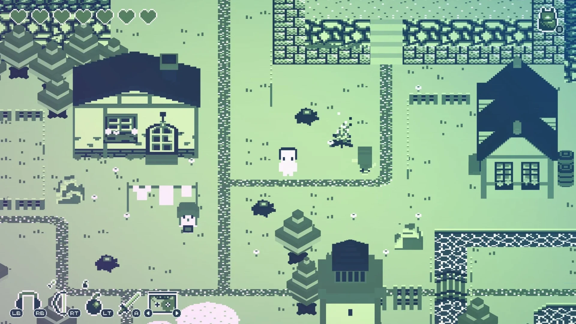 ゲーム画面:主人公がフィールドを探索する様子