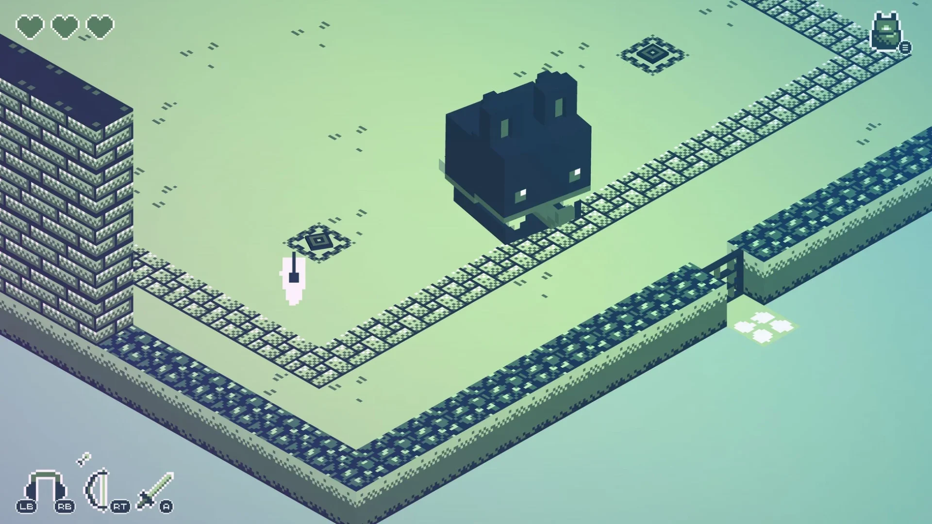 ゲーム画面:モンスターと対峙する主人公