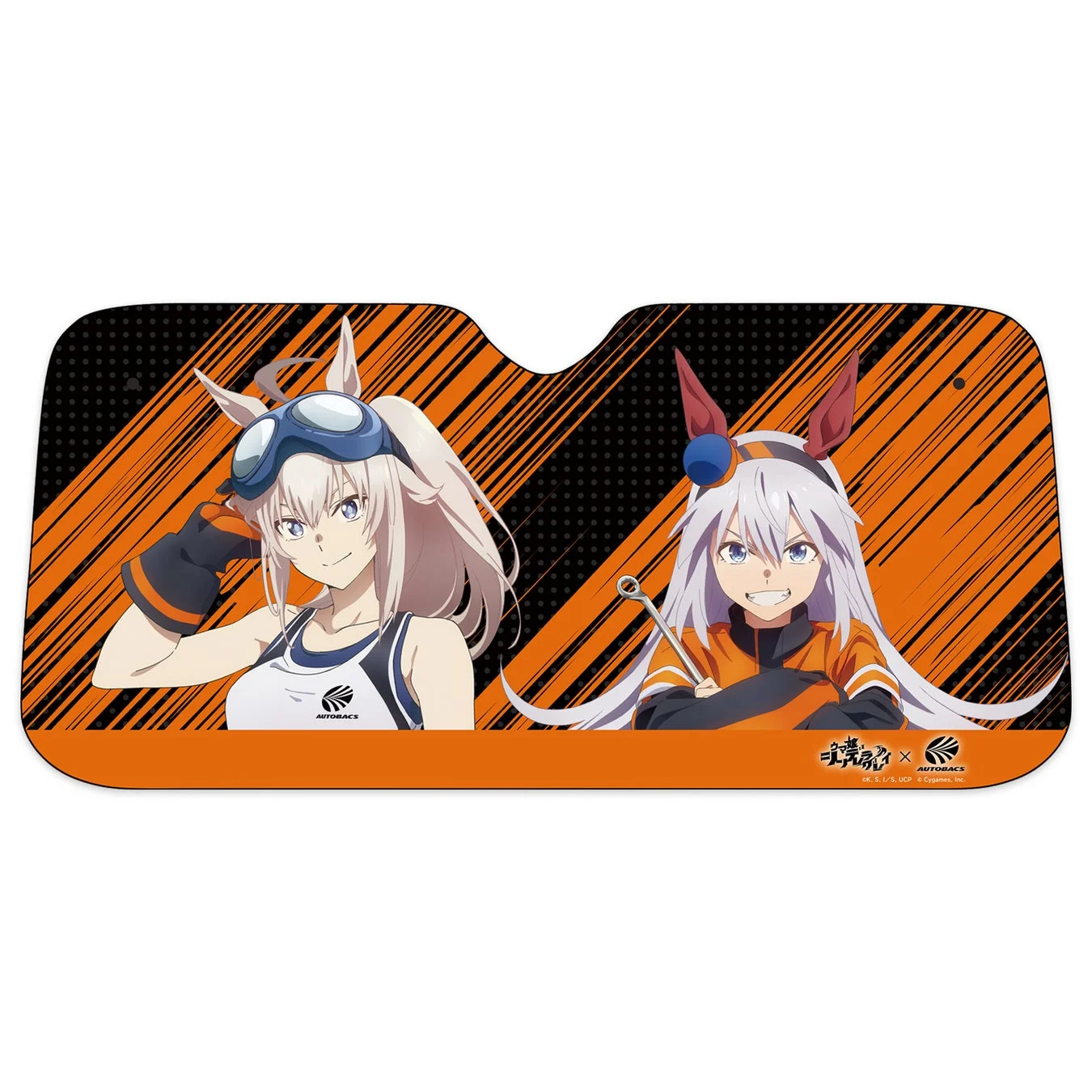 オグリキャップとベルノライトがデザインされた車用サンシェード