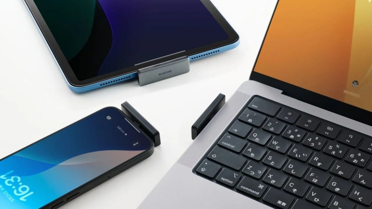 iPhone、iPad、MacBookに接続された外付けSSD