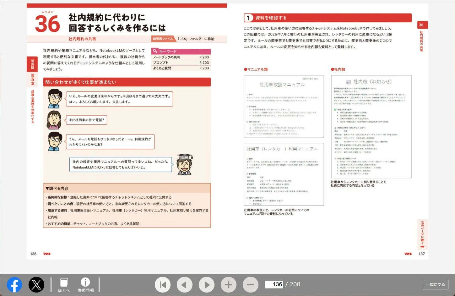 インプレスWebブックビューアーで表示された「できるGoogle NotebookLM」のページ