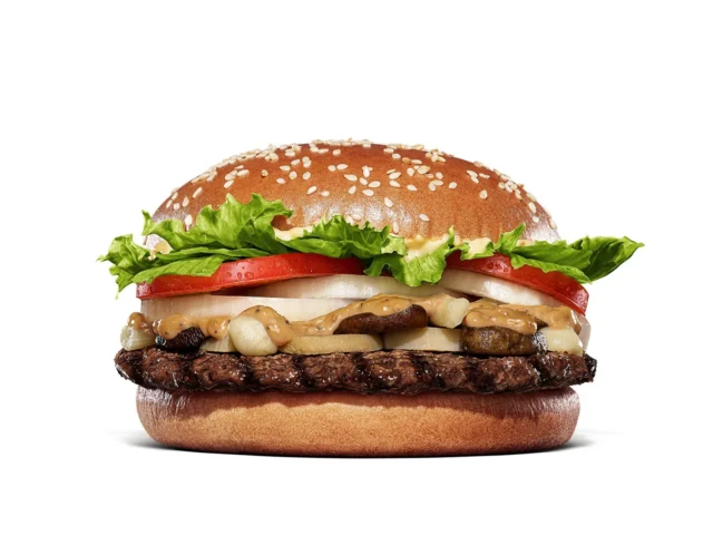 直火焼きビーフと4種のきのこを使用したマッシュルームワッパー