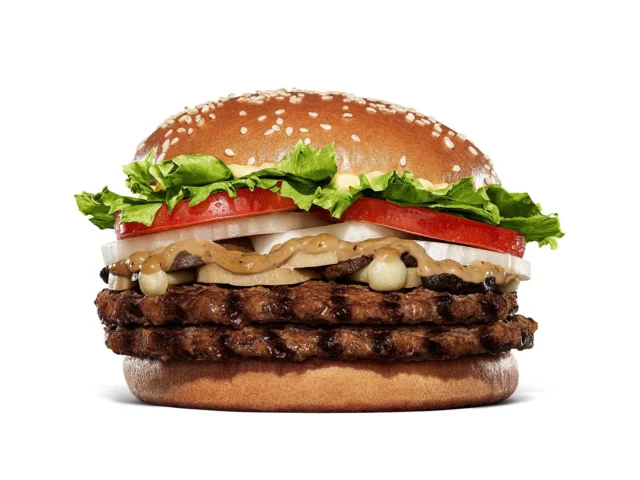 ビーフパティ2枚と4種のきのこを挟んだダブルマッシュルームワッパー