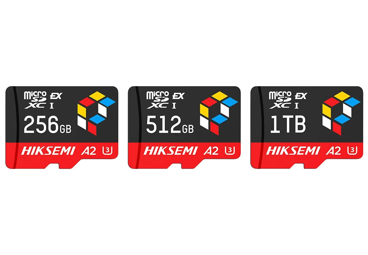 HIKSEMI microSD Expressカードの256GB、512GB、1TBの容量