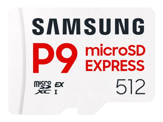 Samsung P9 Express microSDカード本体のクローズアップ