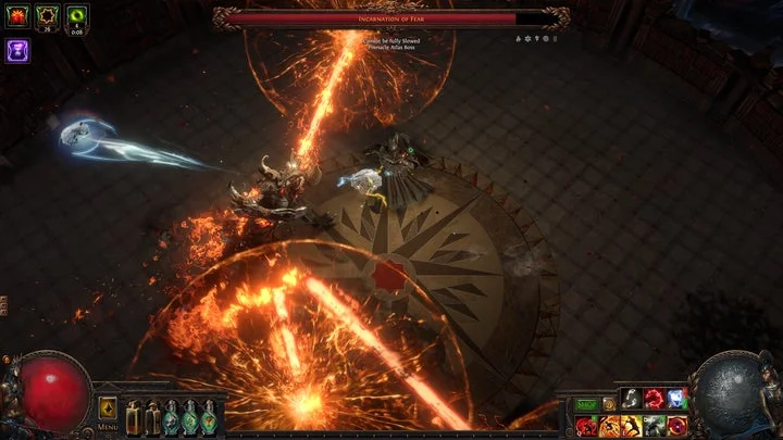 Path of Exile「Keepers of the Flame」で新たなボスと戦うゲームプレイ画面