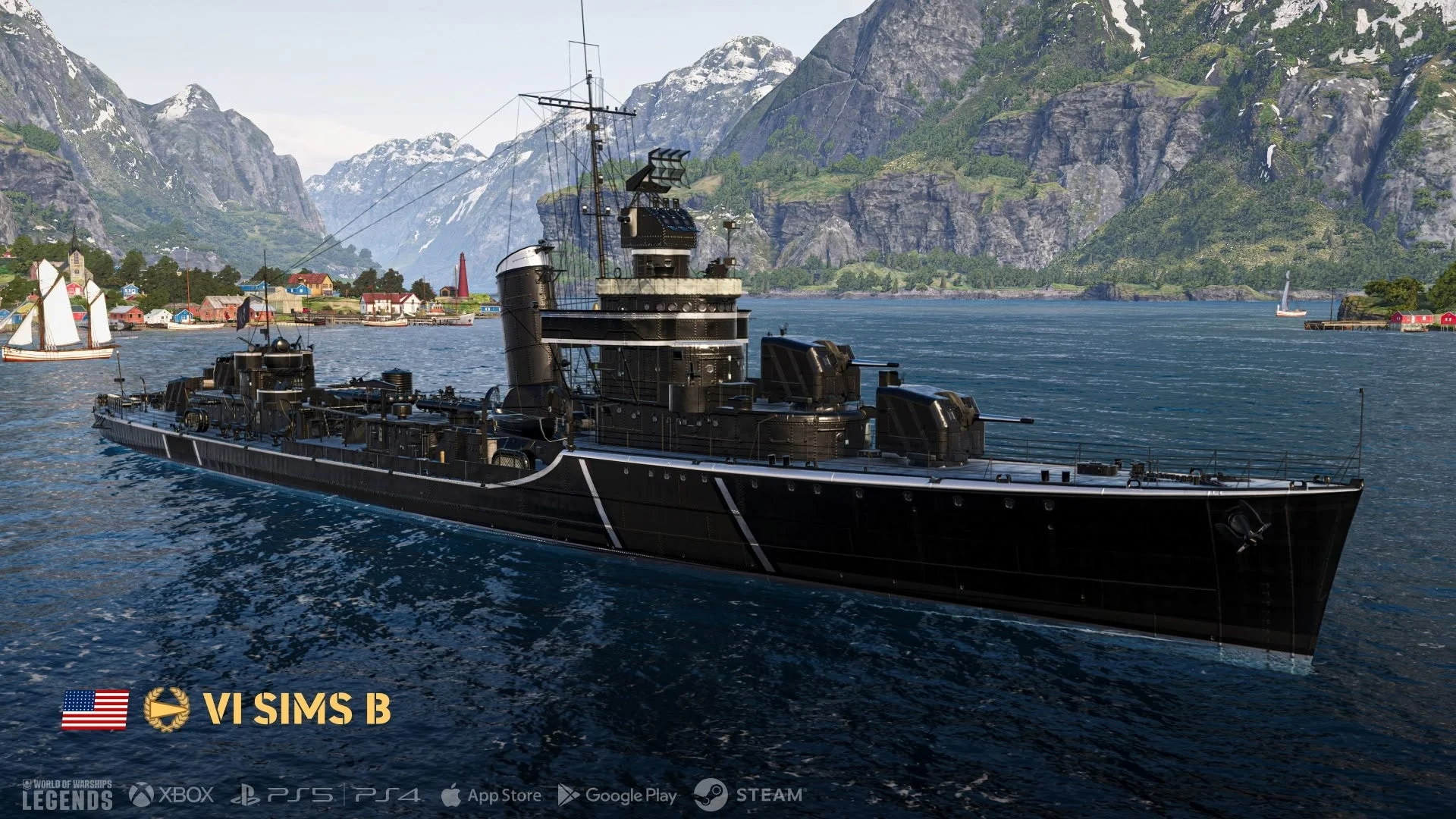 『World of Warships: Legends』ブラック版駆逐艦 Sims B
