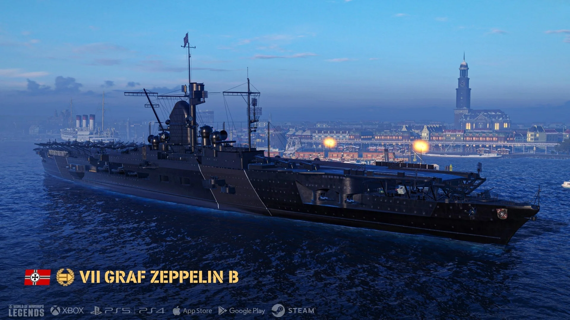 『World of Warships: Legends』ブラック版空母 Graf Zeppelin B