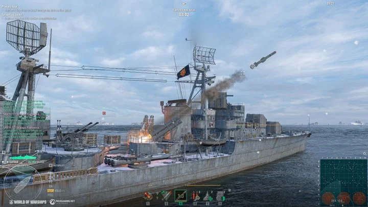 『World of Warships』期間限定イベント「時空の裂け目」のゲームプレイ画面