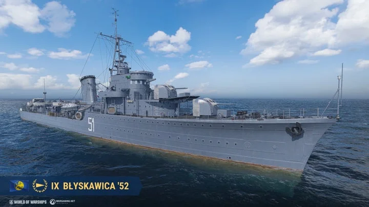 『World of Warships』の駆逐艦 Błyskawica '52