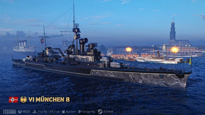 『World of Warships: Legends』ブラック版巡洋艦 München B