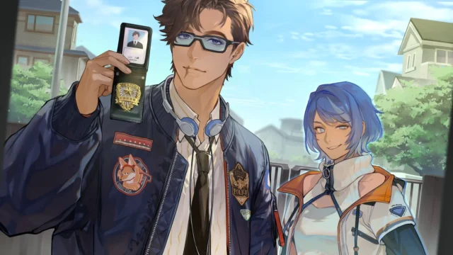 現代パートのゲーム画面（勝木大樹とクイン理音）