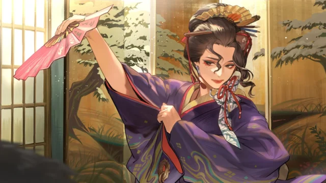 明治パートのゲーム画面（長浜正義と咲）