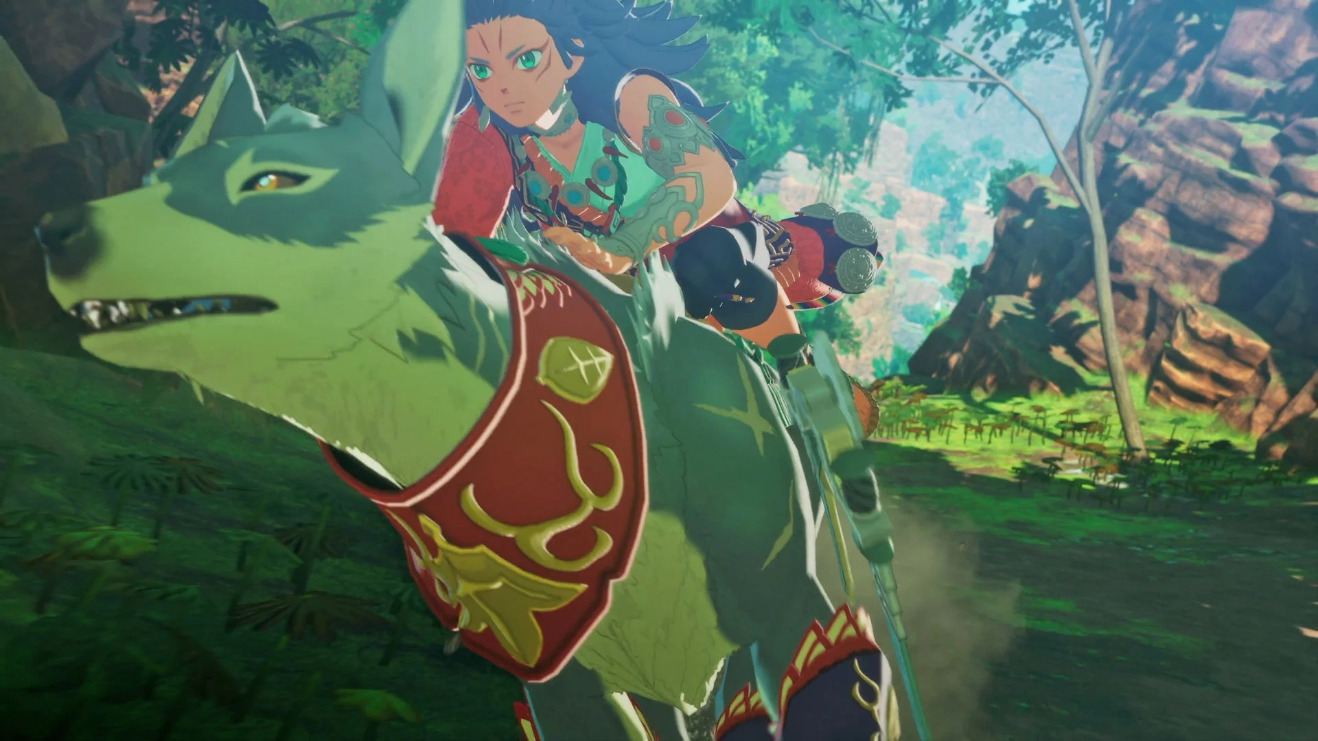 守神ガルクに乗るコウ