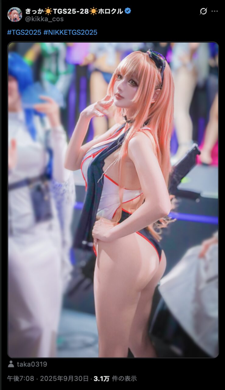 圧倒的なボディラインに釘付け！　きっか、『勝利の女神：NIKKE』ラピのセクシーすぎる水着姿を披露