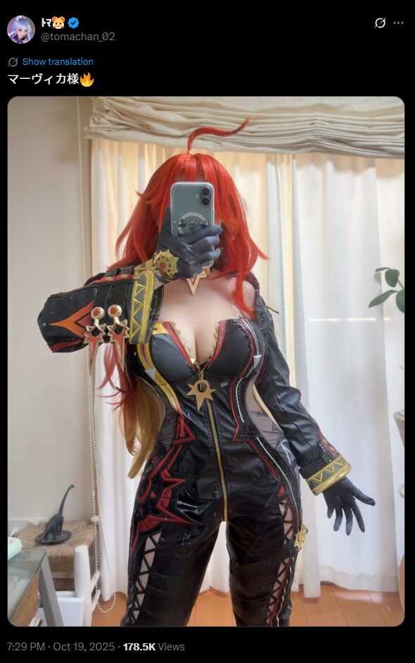 炎髪の魔女が降臨！　ﾄﾏ、『原神』マーヴィカの本格レザースーツで圧倒的なクールビューティーを披露