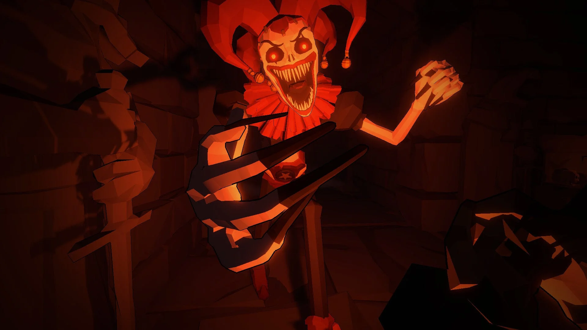 鉤爪のような手で襲いかかるジェスターのゲーム画面