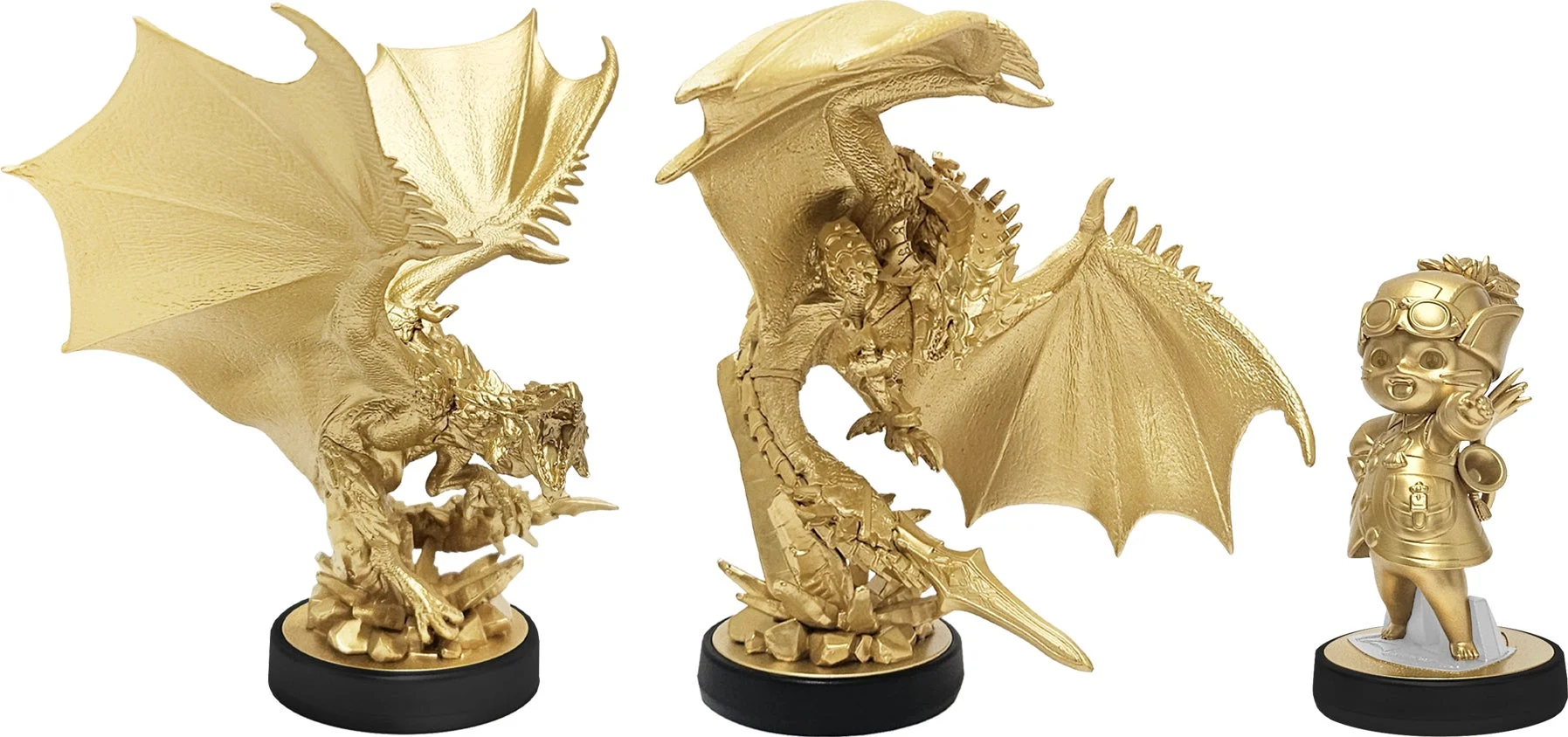 キャンペーン賞品のamiiboゴールドバージョン3種（レウス、レウスV、ルディ）